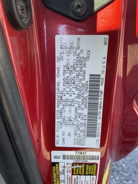 2012 Toyota Tacoma 4WD Access Cab V6 MT (Natl)